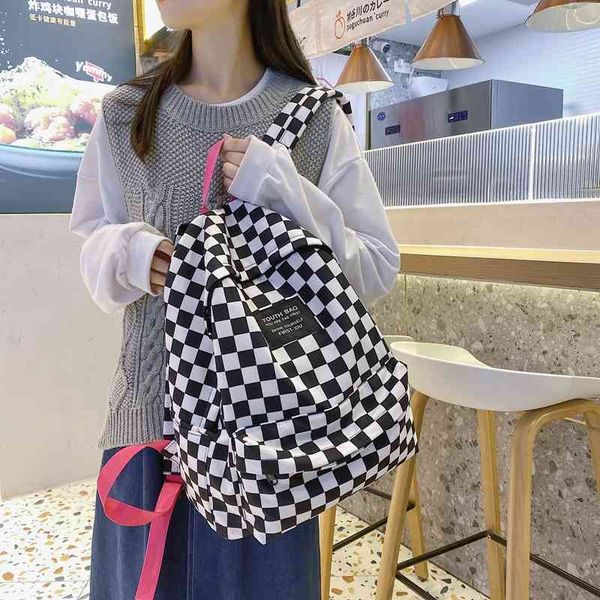 bags handbag korean ins style small fresh color backpack soft girl student lattice junior high school, Black;red
bags handbag korean ins style small fresh color backpack soft girl student lattice junior high school, Black;red