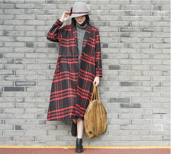 women's trench coats winter coat retro fashion women large size long overcoat cardigan drawstring button plaid blended ladies, Tan;black
women's trench coats winter coat retro fashion women large size long overcoat cardigan drawstring button plaid blended ladies, Tan;black