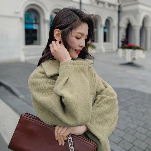 women's wool & blends 2021 winter korean version of the woolen coat student mid-length loose and thin over knee cocoon female y164, Black
women's wool & blends 2021 winter korean version of the woolen coat student mid-length loose and thin over knee cocoon female y164, Black