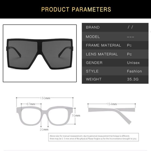 luxury designer sunglasses classic vintage square woman siamese oversized woman/men retro sun glasses sunshade lentes de sol mujer 0622, White;black
luxury designer sunglasses classic vintage square woman siamese oversized woman/men retro sun glasses sunshade lentes de sol mujer 0622, White;black