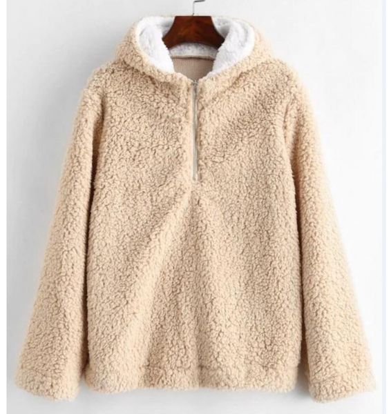 2021 fashion high neck long sleeve zipper hooded women's plush sweater, Black
2021 fashion high neck long sleeve zipper hooded women's plush sweater, Black