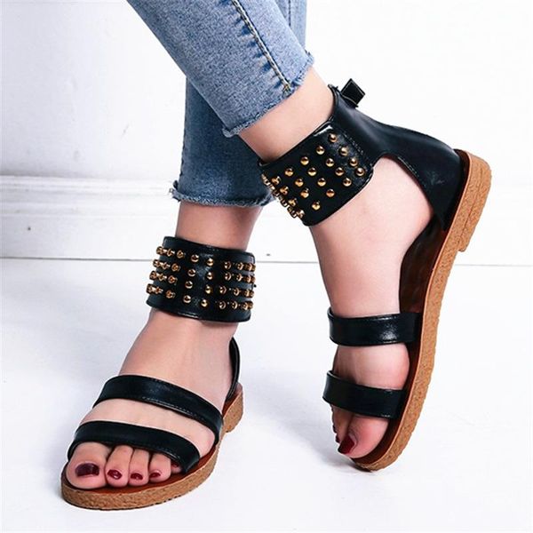 fashion flat sandals back pack zipper beach women's shoes rivets sandalia feminina, Black
fashion flat sandals back pack zipper beach women's shoes rivets sandalia feminina, Black