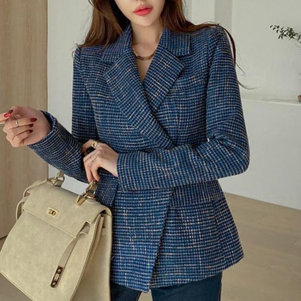 women's suits & blazers small fragracne ol tweed plaid blazer women one button slim waist suit plus size, White;black
women's suits & blazers small fragracne ol tweed plaid blazer women one button slim waist suit plus size, White;black