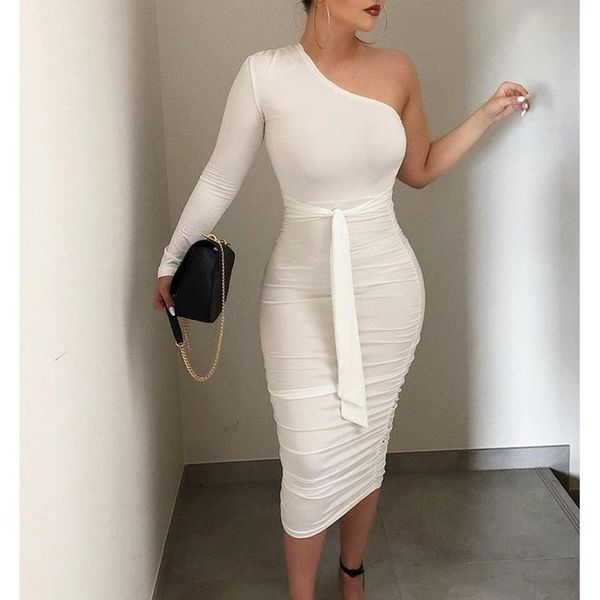 casual dresses 2021 women white slim fit party dress one shoulder ruched design bodycon night club, Black;gray
casual dresses 2021 women white slim fit party dress one shoulder ruched design bodycon night club, Black;gray