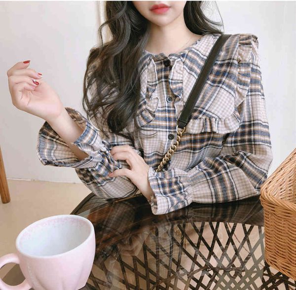 plaid shirt cardigan vintage women long sleeve girls blouse plus size autumn blouses femme female blusas femininas 210423, Black
plaid shirt cardigan vintage women long sleeve girls blouse plus size autumn blouses femme female blusas femininas 210423, Black