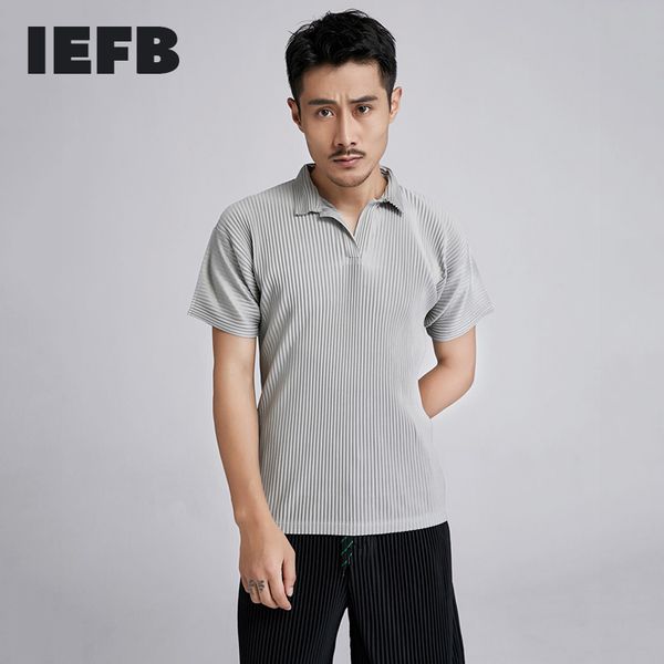 iefb summer fashion pleated lapel men's polo shirts loose short sleeve tee black grey clothes for male 9y5475 210524, White;black
iefb summer fashion pleated lapel men's polo shirts loose short sleeve tee black grey clothes for male 9y5475 210524, White;black