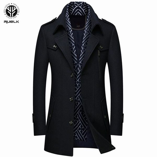 men's wool & blends ruelk 2021 autumn and winter thick woolen windbreaker trench coat scarf collar mid-length jacket men, Black
men's wool & blends ruelk 2021 autumn and winter thick woolen windbreaker trench coat scarf collar mid-length jacket men, Black