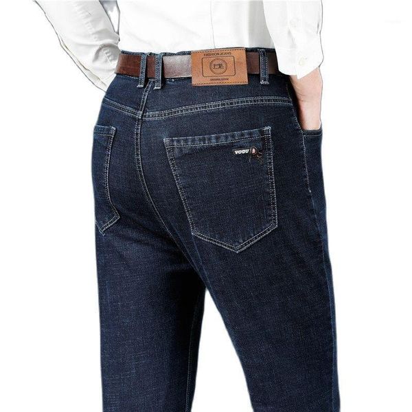 men's jeans spring and autumn straight leg denim trousers middle-aged business casual black pants, Blue
men's jeans spring and autumn straight leg denim trousers middle-aged business casual black pants, Blue