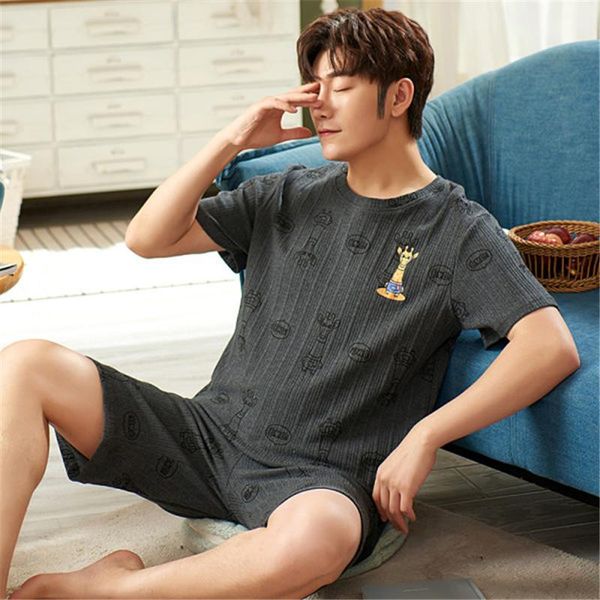 men's sleepwear men loose round neck pajamas short-sleeved shorts cartoon print summer set 2/pce, Black;brown
men's sleepwear men loose round neck pajamas short-sleeved shorts cartoon print summer set 2/pce, Black;brown
