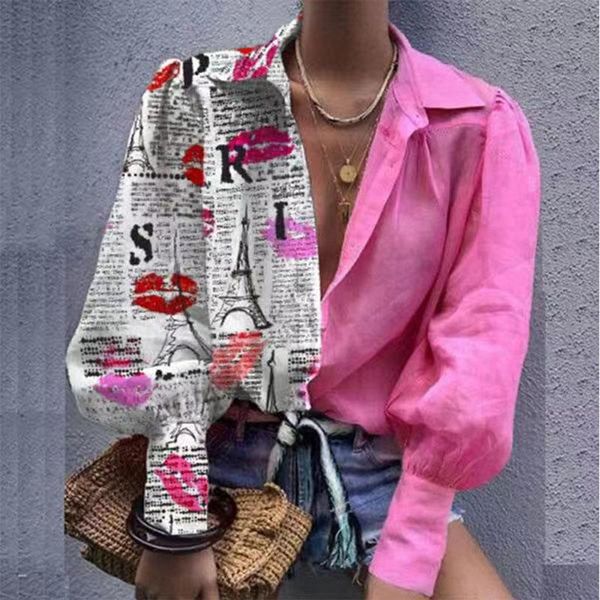 women's blouses & shirts ladies shirt deep v-neck turn-down collar for women casual puff long sleeves office printing blusas y, White
women's blouses & shirts ladies shirt deep v-neck turn-down collar for women casual puff long sleeves office printing blusas y, White
