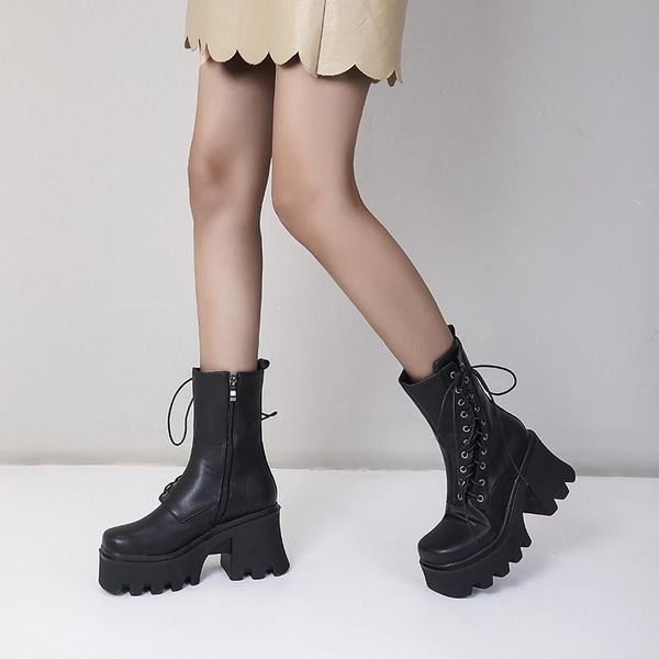 boots ymechic oblique bandage design platform square toe ankle women 2021 cross-tied casual shoes zipper punk female size 34-43, Black
boots ymechic oblique bandage design platform square toe ankle women 2021 cross-tied casual shoes zipper punk female size 34-43, Black