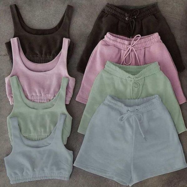 casual solid sportswear two piece women short sets crop drawstring matching set summer athleisure outfits, White;black
casual solid sportswear two piece women short sets crop drawstring matching set summer athleisure outfits, White;black