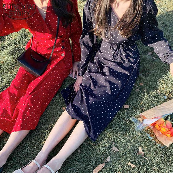 sweet v-neck lace a-line high waist dot chiffon women dress autumn and winter long sleeve midi es 10149 210508, Black;gray
sweet v-neck lace a-line high waist dot chiffon women dress autumn and winter long sleeve midi es 10149 210508, Black;gray