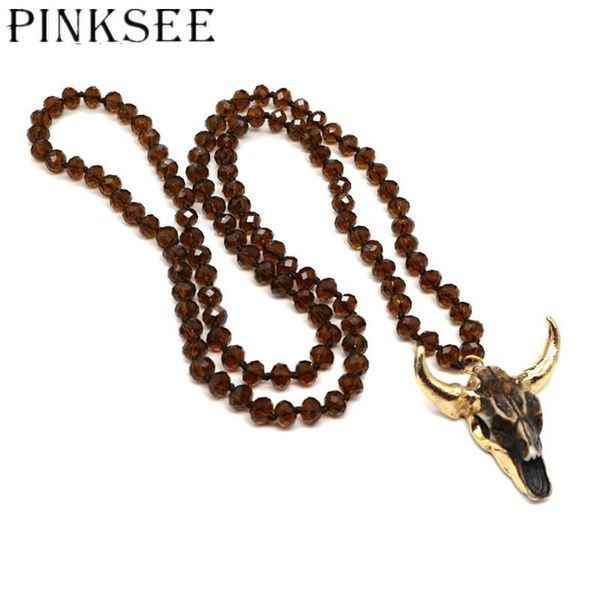 pendant necklaces pinksee gothic fashion tied horn cowhead necklace women 90cm long crystal bead chain ethnic jewelry bijoux, Silver
pendant necklaces pinksee gothic fashion tied horn cowhead necklace women 90cm long crystal bead chain ethnic jewelry bijoux, Silver