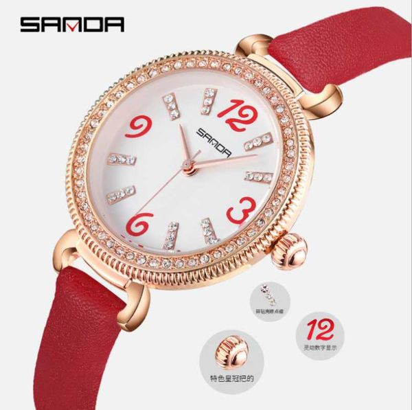 sanda 2021 fashion rhinestone watch women bracelet ladies quartz dress clocks montre femme wristwatches, Slivery;brown
sanda 2021 fashion rhinestone watch women bracelet ladies quartz dress clocks montre femme wristwatches, Slivery;brown