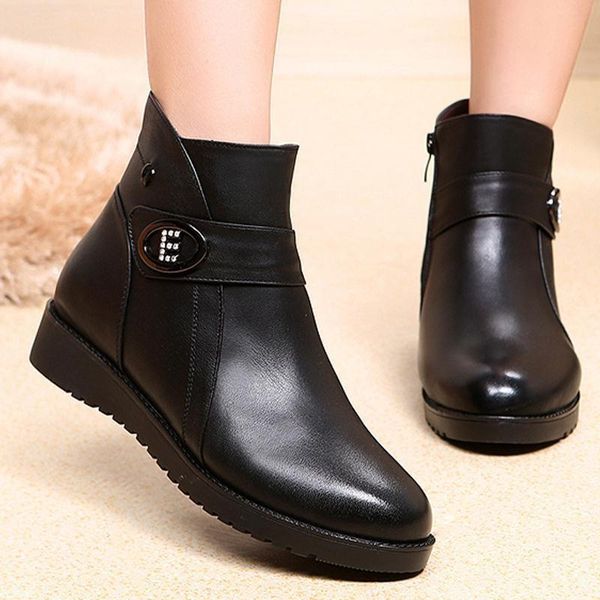 boots shoes for women winter zapatillas mujer femme, Black