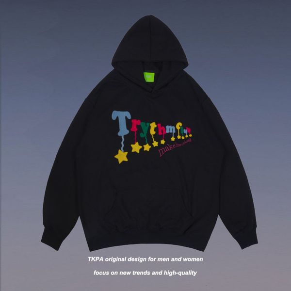 Tkpa American hip hop campus style letter flocking couple sweater high street leisure sports Hoodie men and women, Black
Tkpa American hip hop campus style letter flocking couple sweater high street leisure sports Hoodie men and women, Black