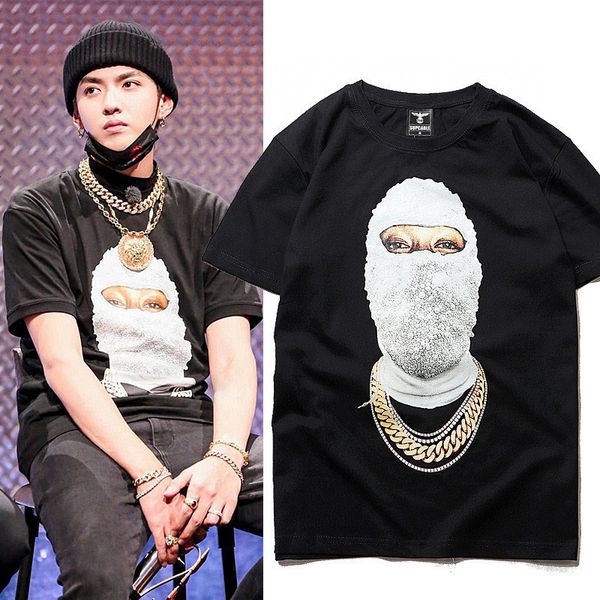 fashion t shirt wu yifan's men's and women's with ins net red pearl portrait printing, White;black
fashion t shirt wu yifan's men's and women's with ins net red pearl portrait printing, White;black