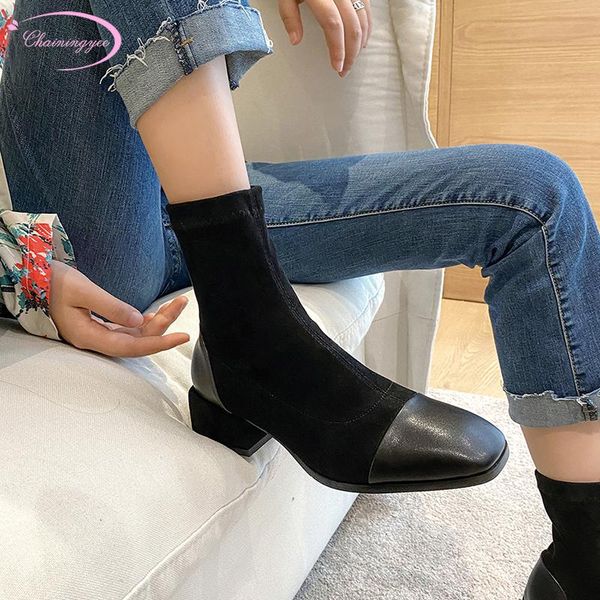 boots casual style square toe flock ankle fashion stretch black apricot medium with thick motorcycle women's shoes
boots casual style square toe flock ankle fashion stretch black apricot medium with thick motorcycle women's shoes