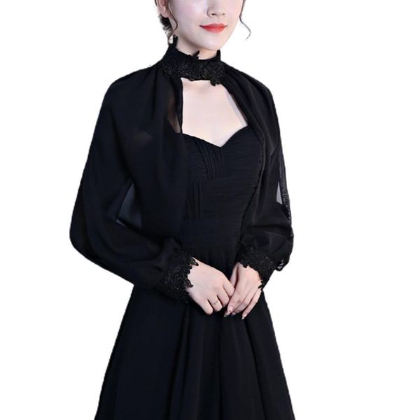scarves women elegant side split long sleeve wedding shawl cape halter neck chiffon shrug capelet open front backless floral lace brida, Blue;gray
scarves women elegant side split long sleeve wedding shawl cape halter neck chiffon shrug capelet open front backless floral lace brida, Blue;gray