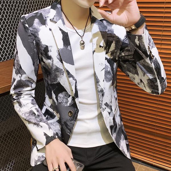 men's suits & blazers fashion trend banquet clothes personalized printing suit casual jacket korean style camouflage small, White;black
men's suits & blazers fashion trend banquet clothes personalized printing suit casual jacket korean style camouflage small, White;black