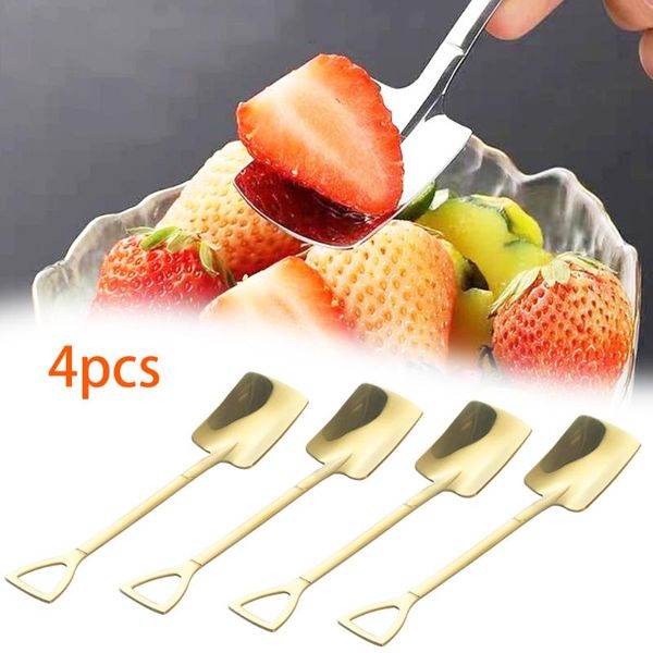spoons 4pcs 304 stainless steel spade-shaped creative dessert spoon milk tea coffee sugar ice cream watermelon kitchen tool
spoons 4pcs 304 stainless steel spade-shaped creative dessert spoon milk tea coffee sugar ice cream watermelon kitchen tool