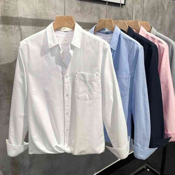 cotton men's oxford spinning long sleeve casual korean leisure youth inch shirt, White;black
cotton men's oxford spinning long sleeve casual korean leisure youth inch shirt, White;black