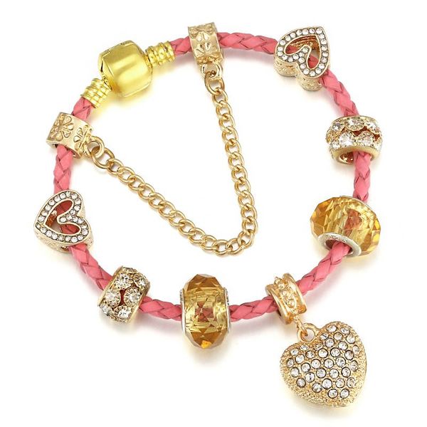 charm bracelets pink braided leather bracelet with golden charm,fine women bracelet,wedding party ladies diy love beads girlfriend gift, Golden;silver
charm bracelets pink braided leather bracelet with golden charm,fine women bracelet,wedding party ladies diy love beads girlfriend gift, Golden;silver