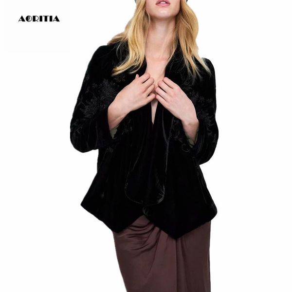 women's suits & blazers 2021 women velvet black blazer long sleeve suit casual, White;black