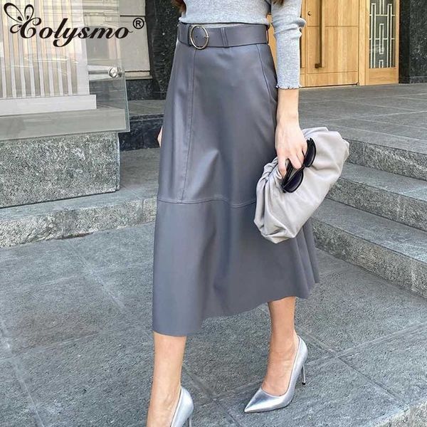 colysmo leather midi skirt women a line black elegant high waist with belt ladies fashion spring streetwear mujer faldas 210527
colysmo leather midi skirt women a line black elegant high waist with belt ladies fashion spring streetwear mujer faldas 210527