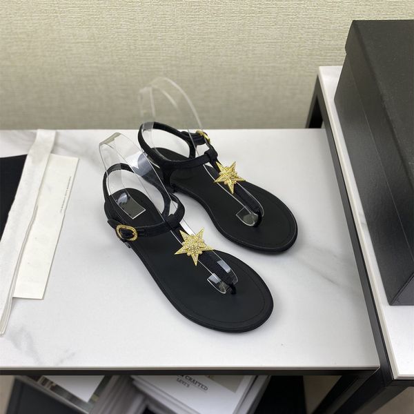 casual clip foot shoes simple design black flat women's summer sandals golden diamond five-pointed star decorative sandwear flip flops
casual clip foot shoes simple design black flat women's summer sandals golden diamond five-pointed star decorative sandwear flip flops