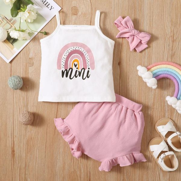 clothing sets toddler kids cotton summer outfits rainbow strappy tank + solid pantie hairband baby girls 3pcs clothes children suits, White
clothing sets toddler kids cotton summer outfits rainbow strappy tank + solid pantie hairband baby girls 3pcs clothes children suits, White