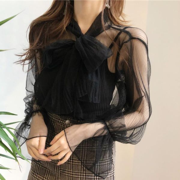 women's blouses & shirts kywommnz women fashion shirt spring autumn 2021 tie bow thin net yarn female vest two-piece e713, White
women's blouses & shirts kywommnz women fashion shirt spring autumn 2021 tie bow thin net yarn female vest two-piece e713, White