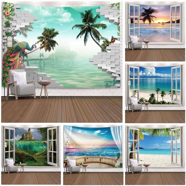 tapestries fuwatacchi window outside sea scenery printed nordic style wall hanging tapestry for home decor oil painting blankets
tapestries fuwatacchi window outside sea scenery printed nordic style wall hanging tapestry for home decor oil painting blankets
