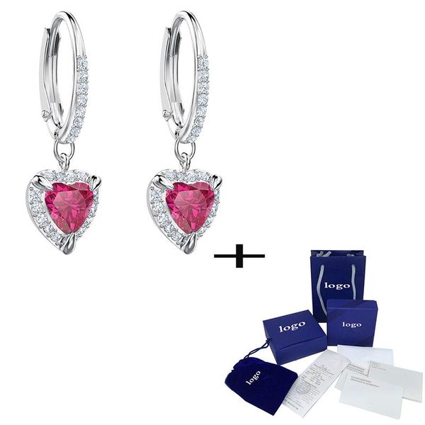stud swa shiny fashion red heart-shaped crystal pierced earrings elegant temperament feminine romantic jewelry birthday gift, Golden;silver
stud swa shiny fashion red heart-shaped crystal pierced earrings elegant temperament feminine romantic jewelry birthday gift, Golden;silver