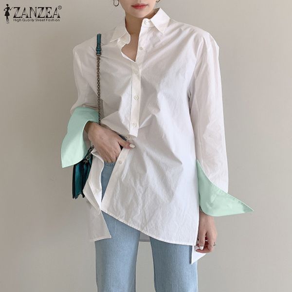 blouses fashion contrast blouse women 2021 spring ol shirts casual long sleeve lapel collar female high low plus size 5xl, White
blouses fashion contrast blouse women 2021 spring ol shirts casual long sleeve lapel collar female high low plus size 5xl, White