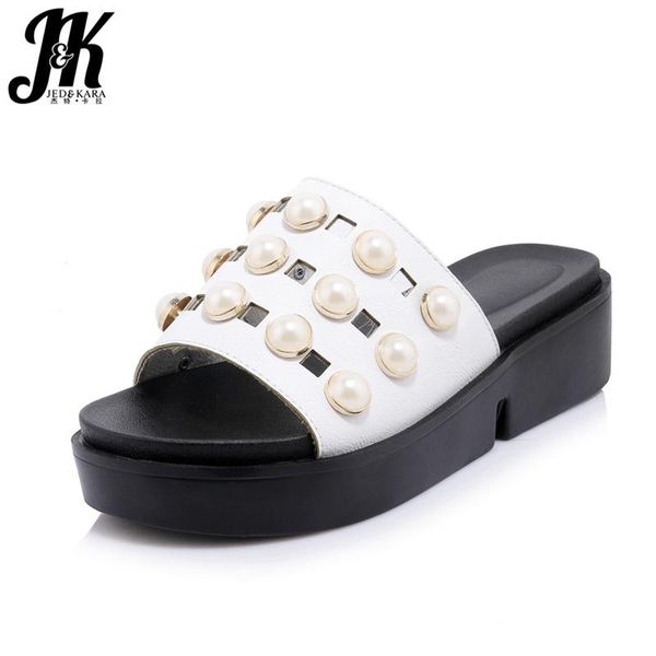 slippers jk 2021 summer thick heels women wedges pearl platform slides footwear fashion casual ladies mules shoes big size 44, Black
slippers jk 2021 summer thick heels women wedges pearl platform slides footwear fashion casual ladies mules shoes big size 44, Black