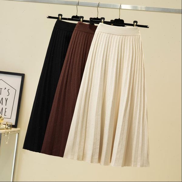 elegant women skirts midi pleated knitted skirt autumn winter korean knee length a line high waist female ladies, Black
elegant women skirts midi pleated knitted skirt autumn winter korean knee length a line high waist female ladies, Black
