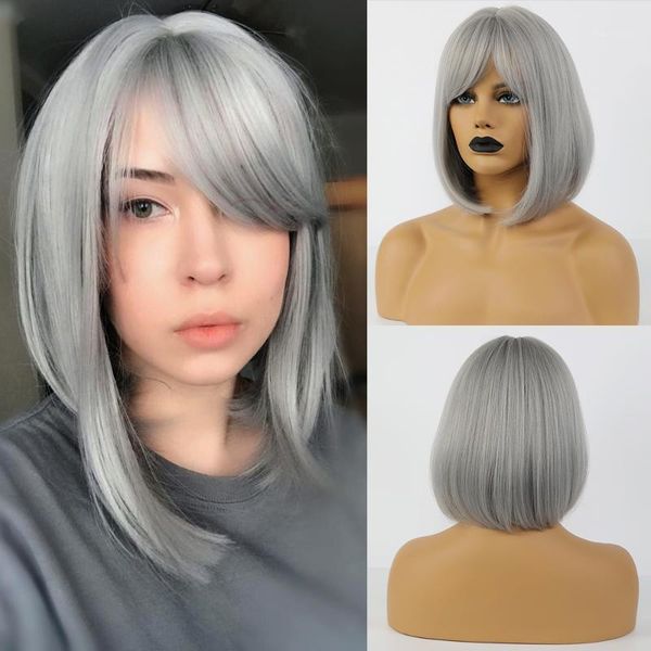 synthetic silver grey brown green pink bob wigs with bangs short straight everyday cosplaywigs for white/black women1
synthetic silver grey brown green pink bob wigs with bangs short straight everyday cosplaywigs for white/black women1