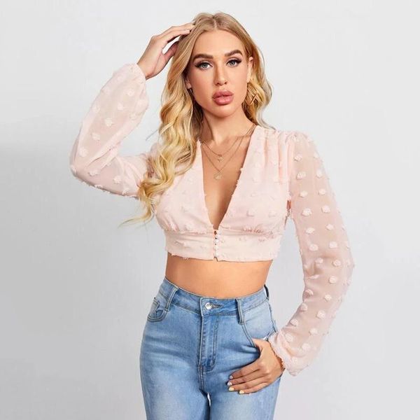 women's blouses & shirts pink chiffon embroidery woman shirt deep v neck button spring summer slim elegant female blouse fashion, White
women's blouses & shirts pink chiffon embroidery woman shirt deep v neck button spring summer slim elegant female blouse fashion, White