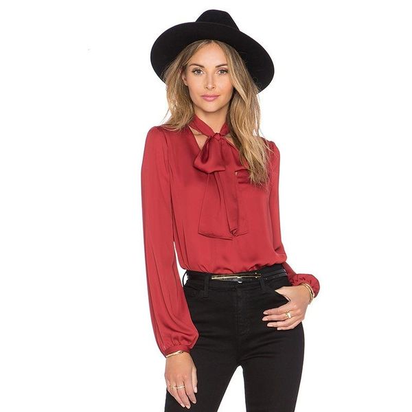 women's blouses & shirts summer women long sleeve v-neck bow elegant ladies chiffon blouse fashion office work wear ft1004, White
women's blouses & shirts summer women long sleeve v-neck bow elegant ladies chiffon blouse fashion office work wear ft1004, White