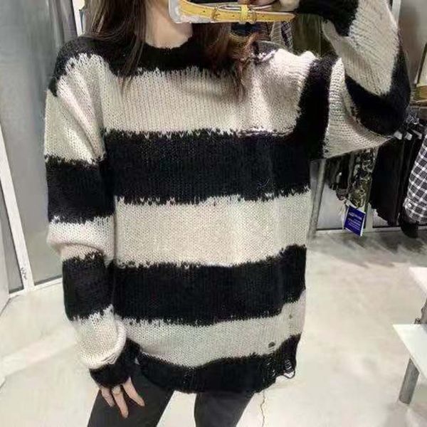 pants products in autumn winter trendy brand luxury design casual versatile raiow striped wool mohair crew neck sweater a3, White
pants products in autumn winter trendy brand luxury design casual versatile raiow striped wool mohair crew neck sweater a3, White