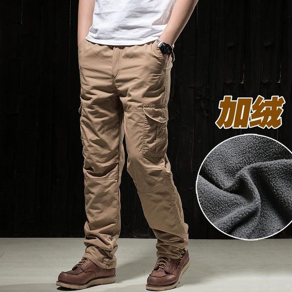 men's pants trousers autumn/winter fleece thick style warm overalls wear resistant multi-pocket casual work, Black
men's pants trousers autumn/winter fleece thick style warm overalls wear resistant multi-pocket casual work, Black