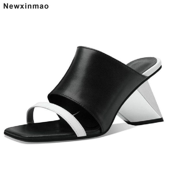 genuine leather women slippers summer med heel square toe shoes fashion concise ladies casual outdor silppers, Black
genuine leather women slippers summer med heel square toe shoes fashion concise ladies casual outdor silppers, Black