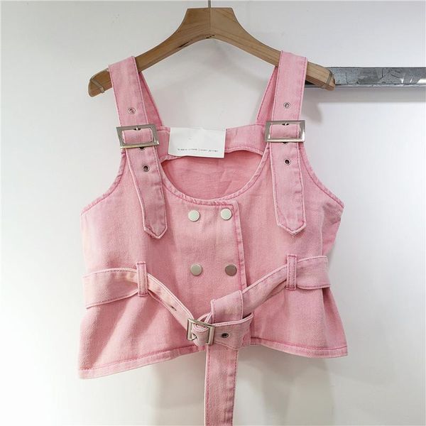women's vests summer fashion sling denim vest women waistcoat pink white sleeveless jacket sashes double breasted slim short jeans fema, Black;white
women's vests summer fashion sling denim vest women waistcoat pink white sleeveless jacket sashes double breasted slim short jeans fema, Black;white