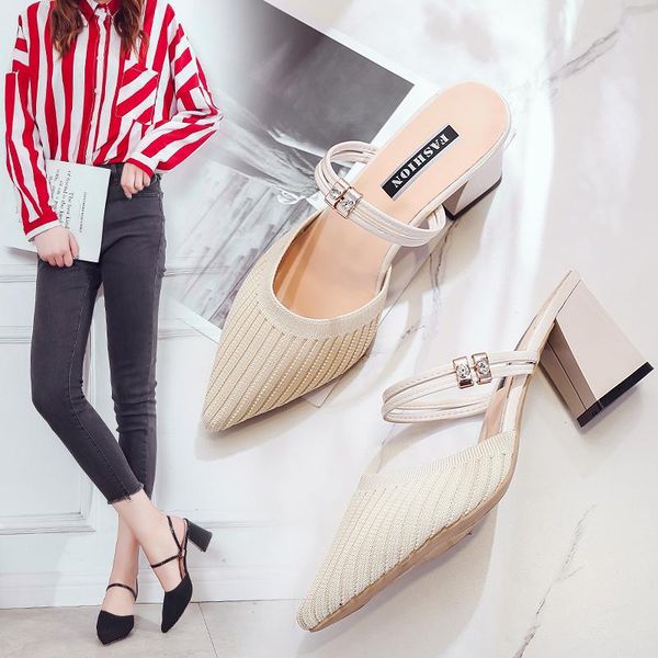 sandals casual summer ladies office high heels pointed toe suit women simple rhinestone comfortable knitted shoes professional, Black
sandals casual summer ladies office high heels pointed toe suit women simple rhinestone comfortable knitted shoes professional, Black