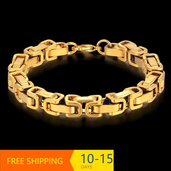 men's bracelet for man gold color mens stainless steel byzantine box chain men jewelry male gift pulseira masculine link,, Black
men's bracelet for man gold color mens stainless steel byzantine box chain men jewelry male gift pulseira masculine link,, Black
