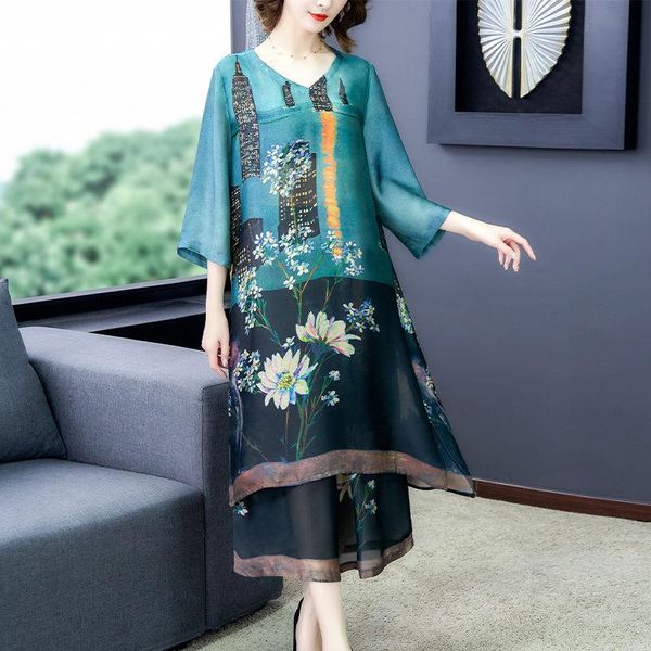 spring retro ethnic style large size blended silk suit female loose drape cool shirt + casual cropped pants two piece set k380 dress, White
spring retro ethnic style large size blended silk suit female loose drape cool shirt + casual cropped pants two piece set k380 dress, White