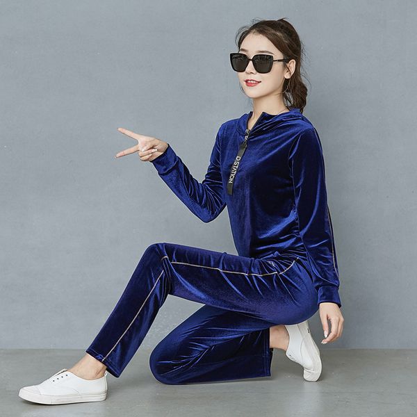 2021 winter golden veet sports suit women's autumn new korean version leisure sweater wide leg two piece set fashion, Gray
2021 winter golden veet sports suit women's autumn new korean version leisure sweater wide leg two piece set fashion, Gray