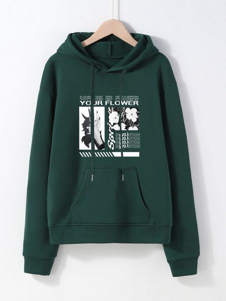 floral & letter graphic drop shoulder drawstring thermal hoodie 52ux#, White;black
floral & letter graphic drop shoulder drawstring thermal hoodie 52ux#, White;black